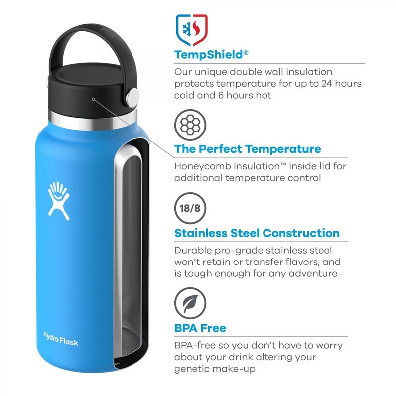 Hydro Flask 32oz Wide Mouth Flexi Cap 946ml Thermoskan - Afbeelding 2